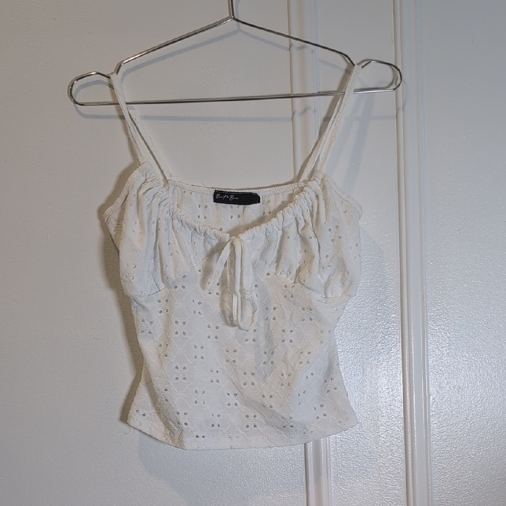 Elegant White Eyelet Camisole
